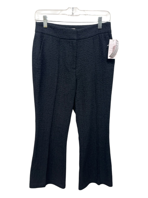 Milly Size xs / 2 Black Cotton Blend Boucle Wide Leg Zip & Hook High Waist Pants Black / xs / 2