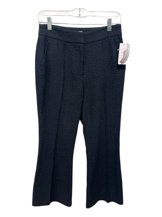 Milly Size xs / 2 Black Cotton Blend Boucle Wide Leg Zip & Hook High Waist Pants Black / xs / 2
