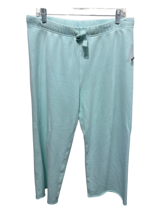 Frank & Eileen Size L Light Teal Blue Cotton Wide Leg Elastic Waist Pants Light Teal Blue / L