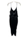 ATM Size S Black Silk Spaghetti Strap Gathered Waist Drawstring Jogger Jumpsuit Black / S