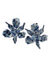 Lele Sadoughi Blue & White Acetate Flower Lillies Post Back Earrings Blue & White