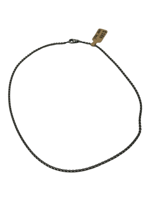 David Yurman Silver 925 Silver Small Dainty Box Chain Lobster Clasp Necklace Silver