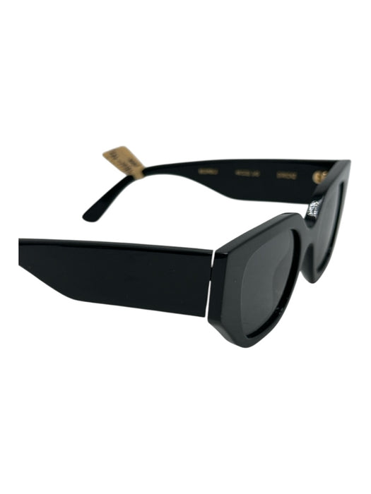 Baleen Black Acetate Rectangle Cat Eye Gold Detail Case Inc. Sunglasses Black