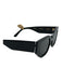 Baleen Black Acetate Rectangle Cat Eye Gold Detail Case Inc. Sunglasses Black