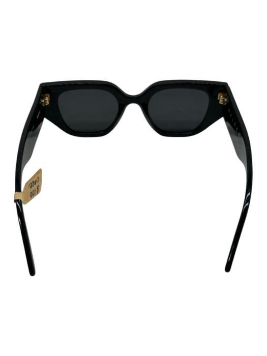 Baleen Black Acetate Rectangle Cat Eye Gold Detail Case Inc. Sunglasses Black