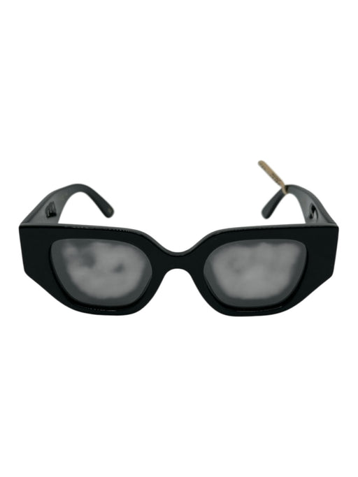 Baleen Black Acetate Rectangle Cat Eye Gold Detail Case Inc. Sunglasses Black