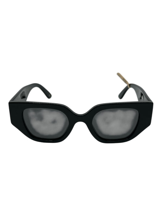 Baleen Black Acetate Rectangle Cat Eye Gold Detail Case Inc. Sunglasses Black