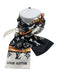 Louis Vuitton Black, White & Orange Print Silk Monogram Bandeau Twilly scarf Black, White & Orange Print