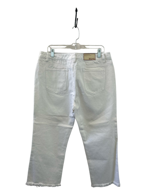 Michael Kors Size 14 White Denim Mid Rise Tapered Zip Fly Jeans White / 14
