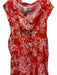 Free People Size 8 Tomato Cotton Cap Sleeve Flowers Button Down Dress Tomato / 8