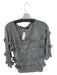 Knitted & Knotted Size L Gray Cotton Blend ruffles Pom Pom Long Sleeve Sweater Gray / L