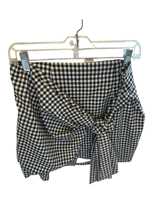 Etophe Studios Size L Black & White Polyester Blend Checkered Front Tie Skirt Black & White / L