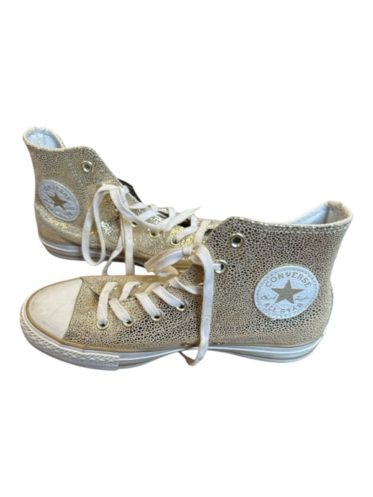 Converse Shoe Size 8 Gold Coated Canvas Metallic High Top Athletic Sneakers Gold / 8