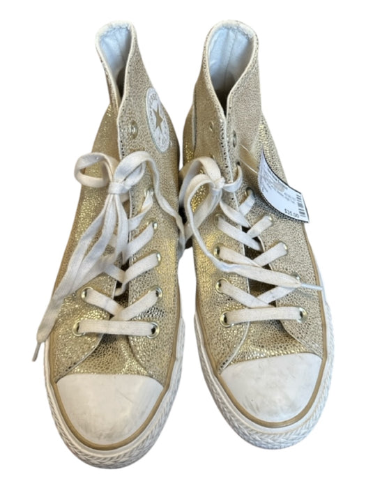 Converse Shoe Size 8 Gold Coated Canvas Metallic High Top Athletic Sneakers Gold / 8