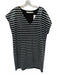 Marie Oliver Size M Black & White Sequin Short Sleeve Striped V Neck Dress Black & White / M