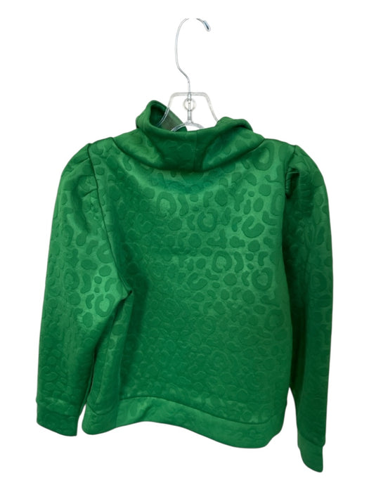 Emily McCarthy Size S Green Polyester Blend jaquard Turtleneck Animal Print Top Green / S