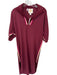 Emily McCarthy Size M Burgundy Rayon Striped Sides Midi Dress Burgundy / M
