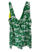 MNG by Mango Size L Green & White Viscose Blend Sleeveless Flowers Romper Green & White / L