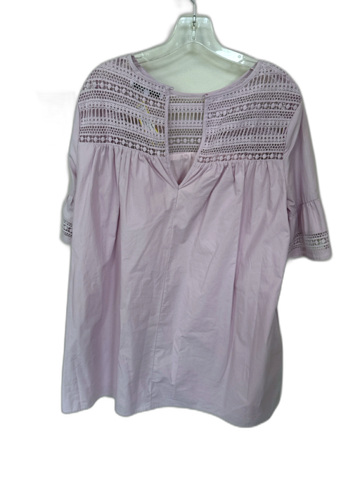 English Factory Size M Purple Cotton Short Sleeve Lace Detail Dress Purple / M