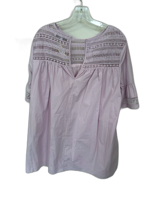 English Factory Size M Purple Cotton Short Sleeve Lace Detail Dress Purple / M