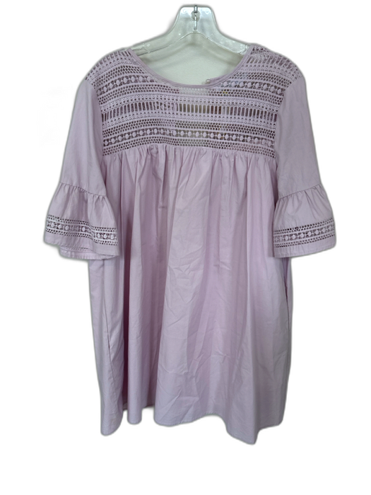 English Factory Size M Purple Cotton Short Sleeve Lace Detail Dress Purple / M