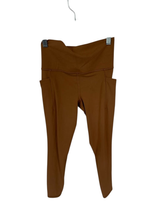 Athleta Size XS Tan Nylon Blend High Waist Stitch Detail Athletic Leggings Tan / XS