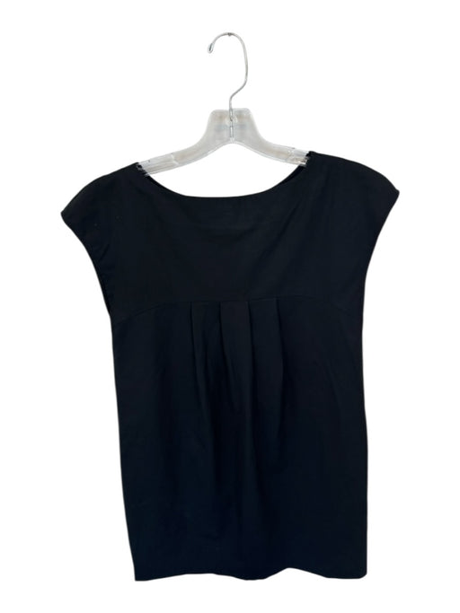 Theory Size 8 Black Wool Cap Sleeve Front Pocket Mini Dress Black / 8