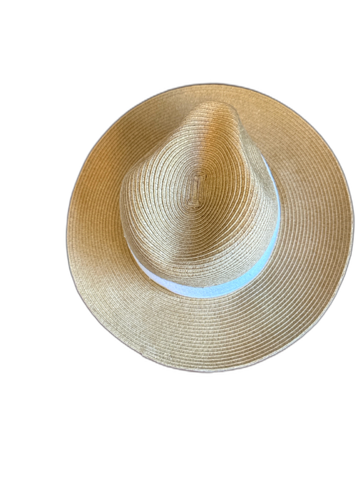 Tan & White Paper Fedora Hat Tan & White / 57