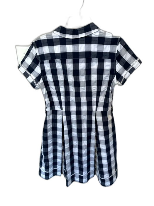 Brooks Brothers Size 6 Navy & white Cotton Short Sleeve Checkered Collar Dress Navy & white / 6