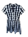 Brooks Brothers Size 6 Navy & white Cotton Short Sleeve Checkered Collar Dress Navy & white / 6