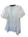 Aureum Size L White Cotton Short Balloon Sleeve Back Zip Drop Waist Dress White / L