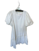 Aureum Size L White Cotton Short Balloon Sleeve Back Zip Drop Waist Dress White / L
