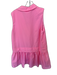 TCEC Size L Pink Cotton Sleeveless Collar Buttons Drop Waist Dress Pink / L