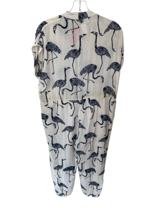 Corey lynn calter Size S Cream & Navy Viscose Cap Sleeve Swiss Dot Jumper Cream & Navy / S