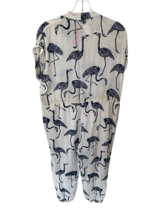 Corey lynn calter Size S Cream & Navy Viscose Cap Sleeve Swiss Dot Jumper Cream & Navy / S