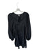 H&M Size M Black Polyester Mini Puff Sleeve Bow Tie 3/4 Balloon Sleeve Dress Black / M