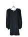 H&M Size M Black Polyester Mini Puff Sleeve Bow Tie 3/4 Balloon Sleeve Dress Black / M