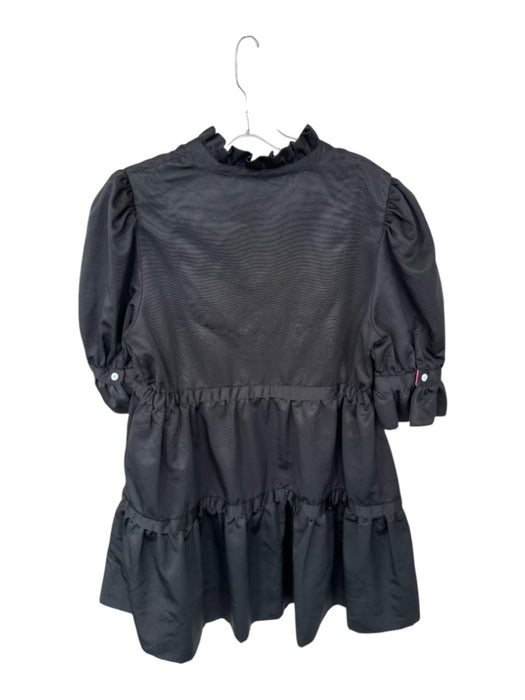 Gretchen Scott Size M Black Polyester Knee Length Ruffled Tiered Cinched Dress Black / M