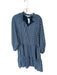 Joy Joy Size L Blue & White Viscose Striped V Neck Cinch 1/2 Sleeve Dress Blue & White / L