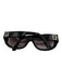 Fendi Black Oval Logo silver hardware Sunglasses Black