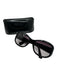 Fendi Black Oval Logo silver hardware Sunglasses Black