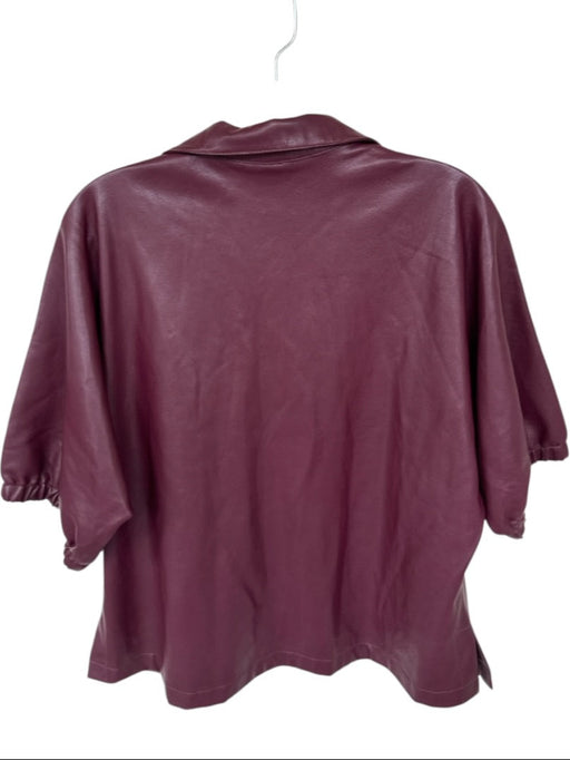 Emily McCarthy Size S Plum Vegan Leather Collar V Neck Low High Top Plum / S