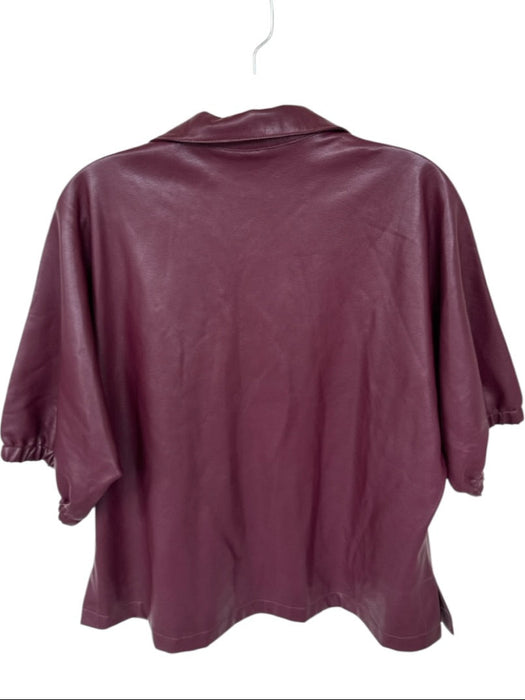 Emily McCarthy Size S Plum Vegan Leather Collar V Neck Low High Top Plum / S