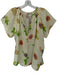 Tucker Size M Cream & Green Silk Blend Swiss Dot Floral Metallic Thread Top Cream & Green / M