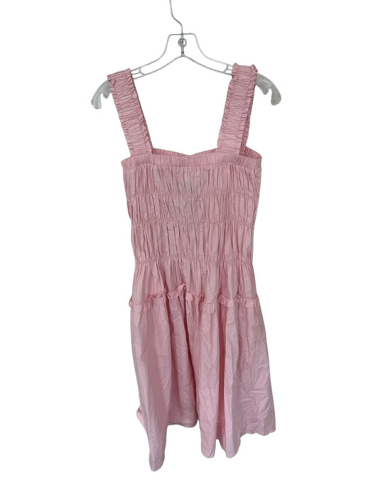 Aureum Size S Baby Pink Cotton Black Bow Cinched Maxi Tiered Dress Baby Pink / S