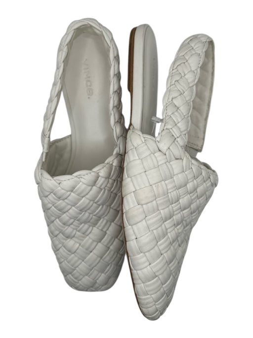 Vince Shoe Size 7 White Leather Braided Slingback Flat Flats White / 7