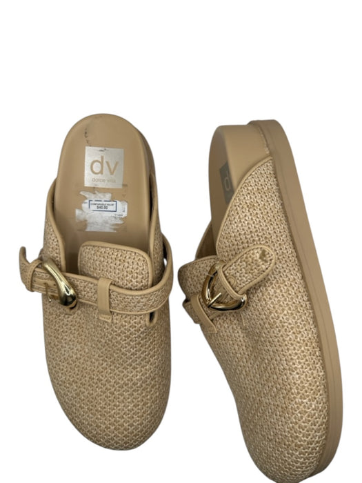 Dolce Vita Shoe Size 7.5 Beige Raffia Gold hardware Woven Loafer Mules Beige / 7.5