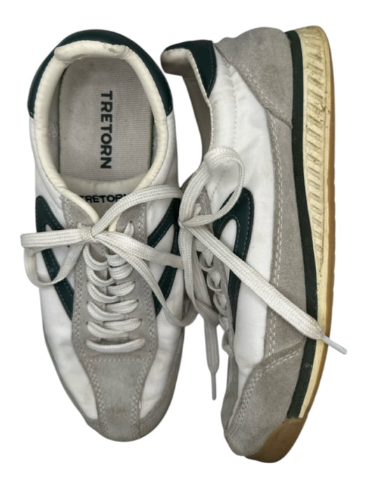 Tretorn Shoe Size 7.5 White & Green Leather Lace Up Fabric Block Sneakers White & Green / 7.5