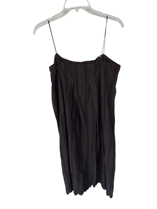 Mirth Size L Dark Brown Cotton Embroidered Eyelet Maxi Pleated Dress Dark Brown / L