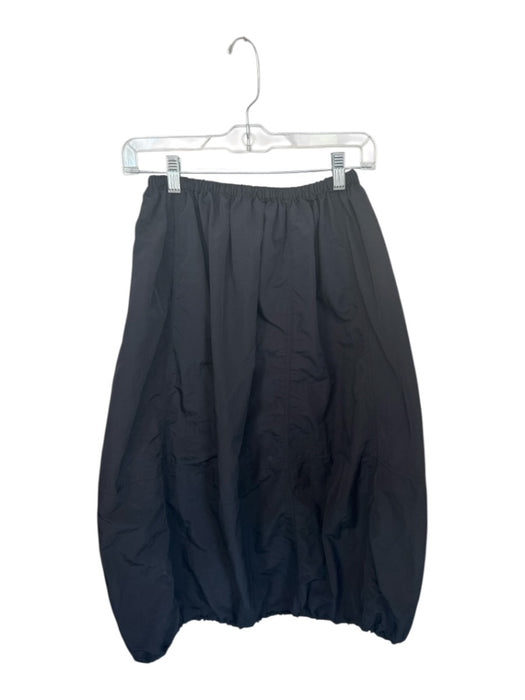 Zara Size S Black Polyamide Maxi Bottom Scrunch Elastic Waist Pockets Skirt Black / S